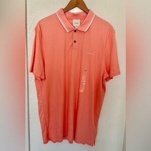 Calvin Klein Men's Short Sleeve Polo Shirt Size Large Salmon Color